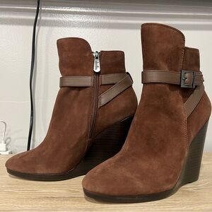 Charles By Charles David Brown Suede Heeled Boots